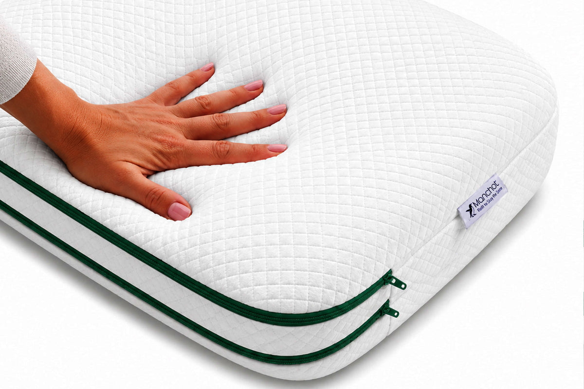 manchot cradle adjustable pillow breathable air knit cover and soft surface comfort