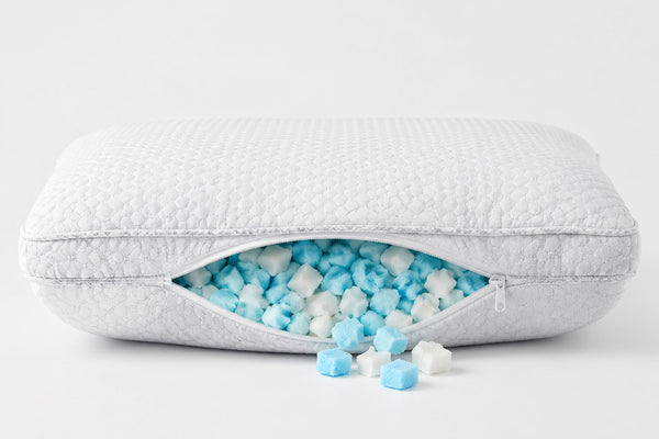 Loose-fill adjustable pillow cross-section