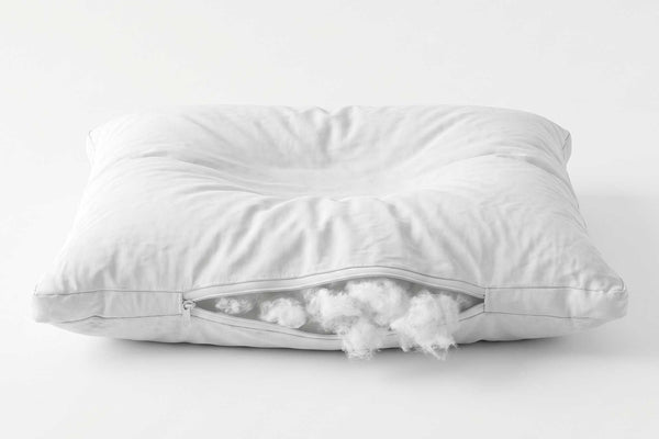 Traditional fill pillow cross-section