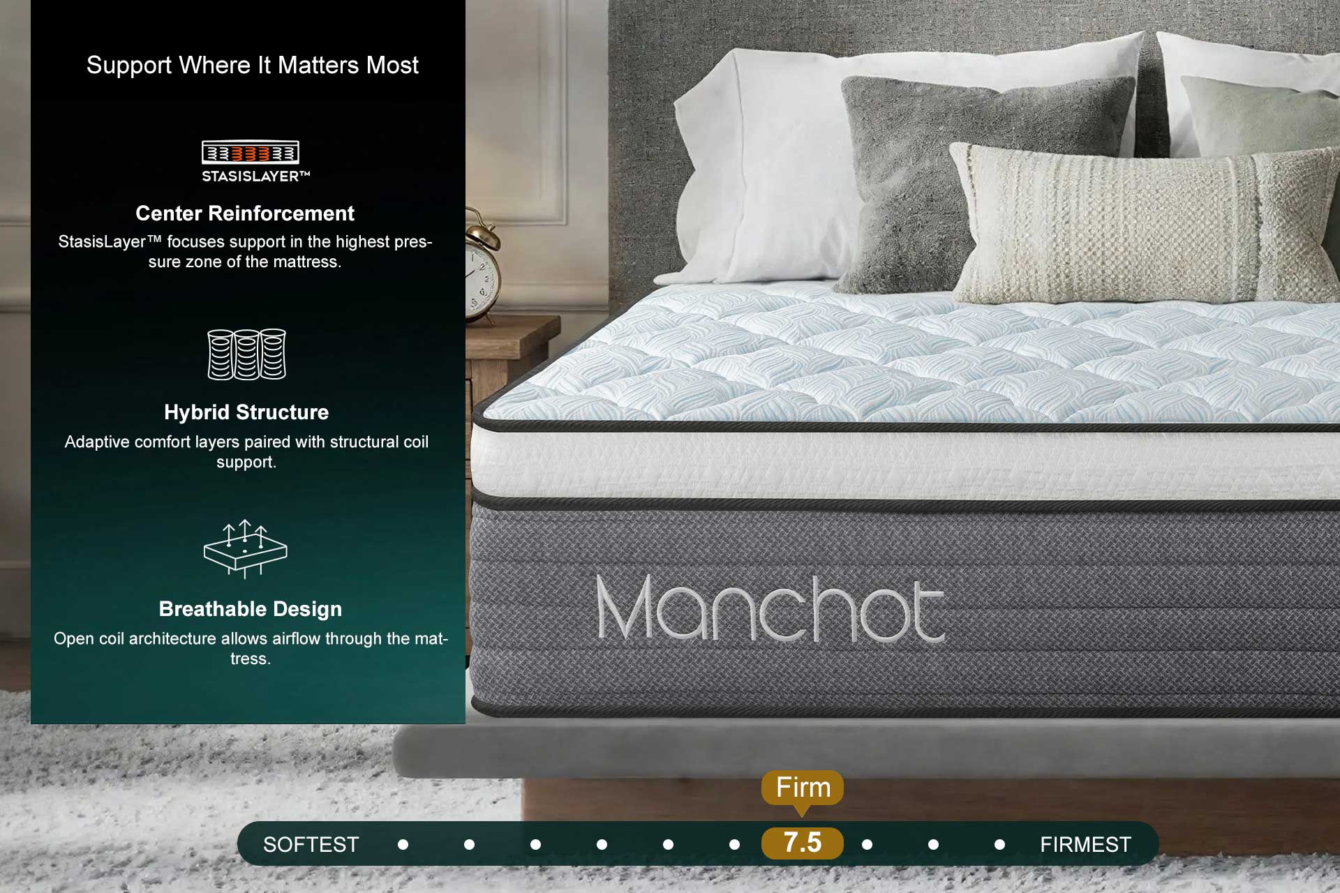 Manchot Signature™ Balanced Stability Hybrid Mattress