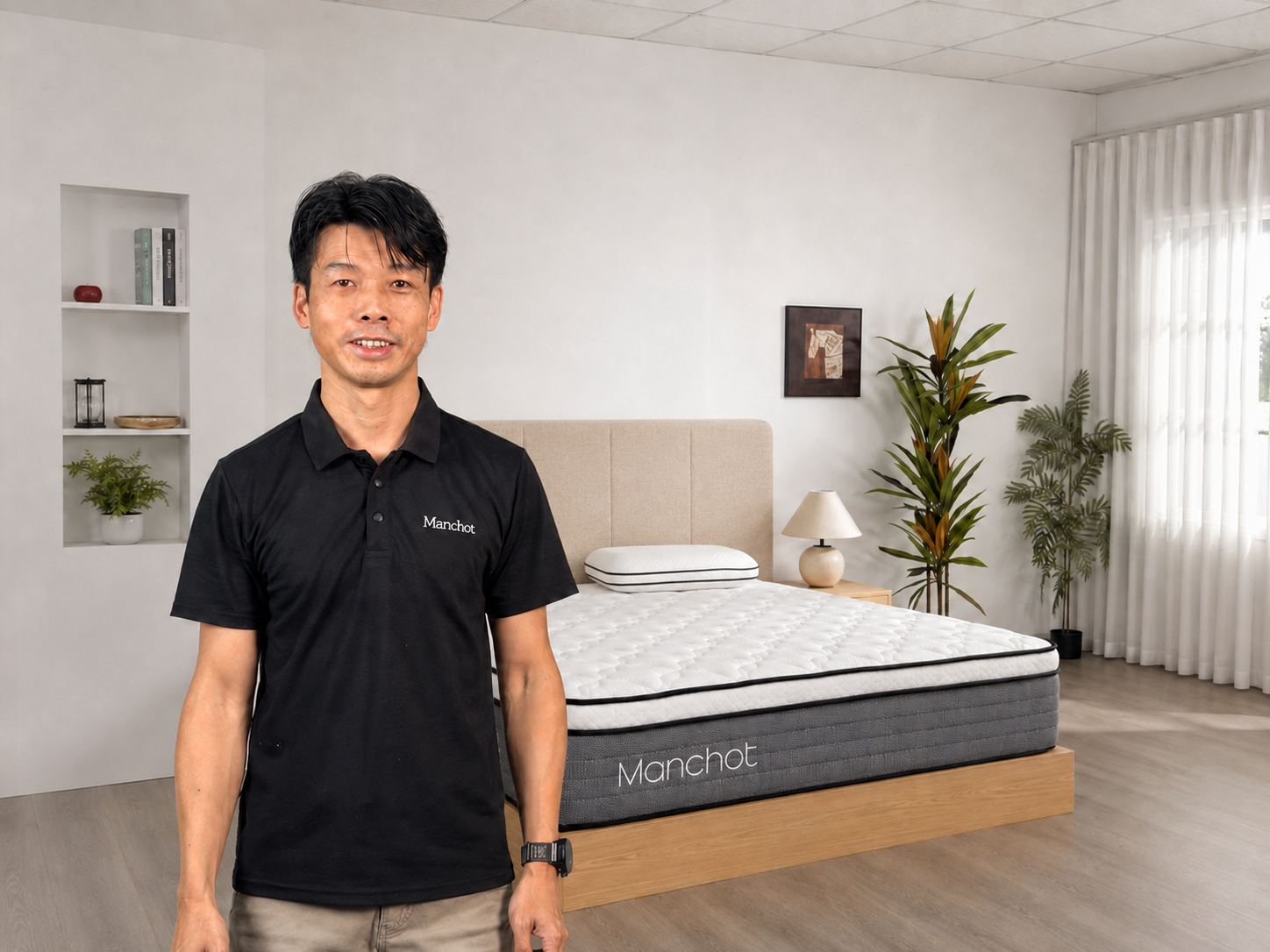 Joshua Gao, founder of Manchot, at the Manchot Sleep Lab